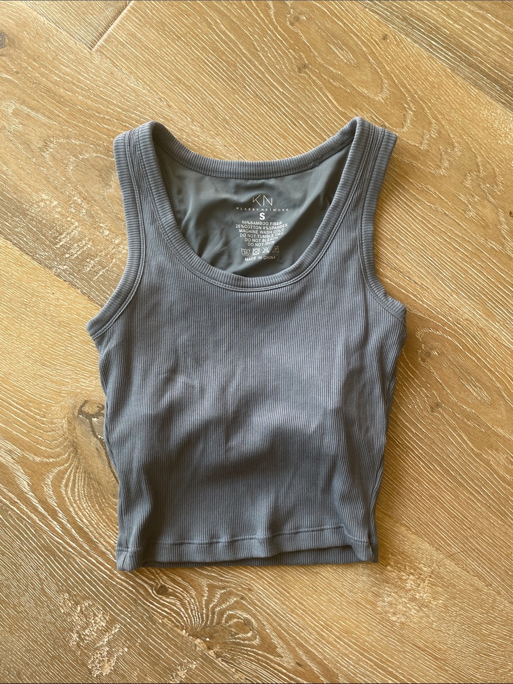 Klassy Network Gray Ribbed Tank Top